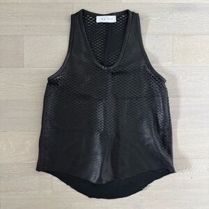 IRO Jazz Laser Cut Black Lambskin Tank Top - French Size 42 US 10